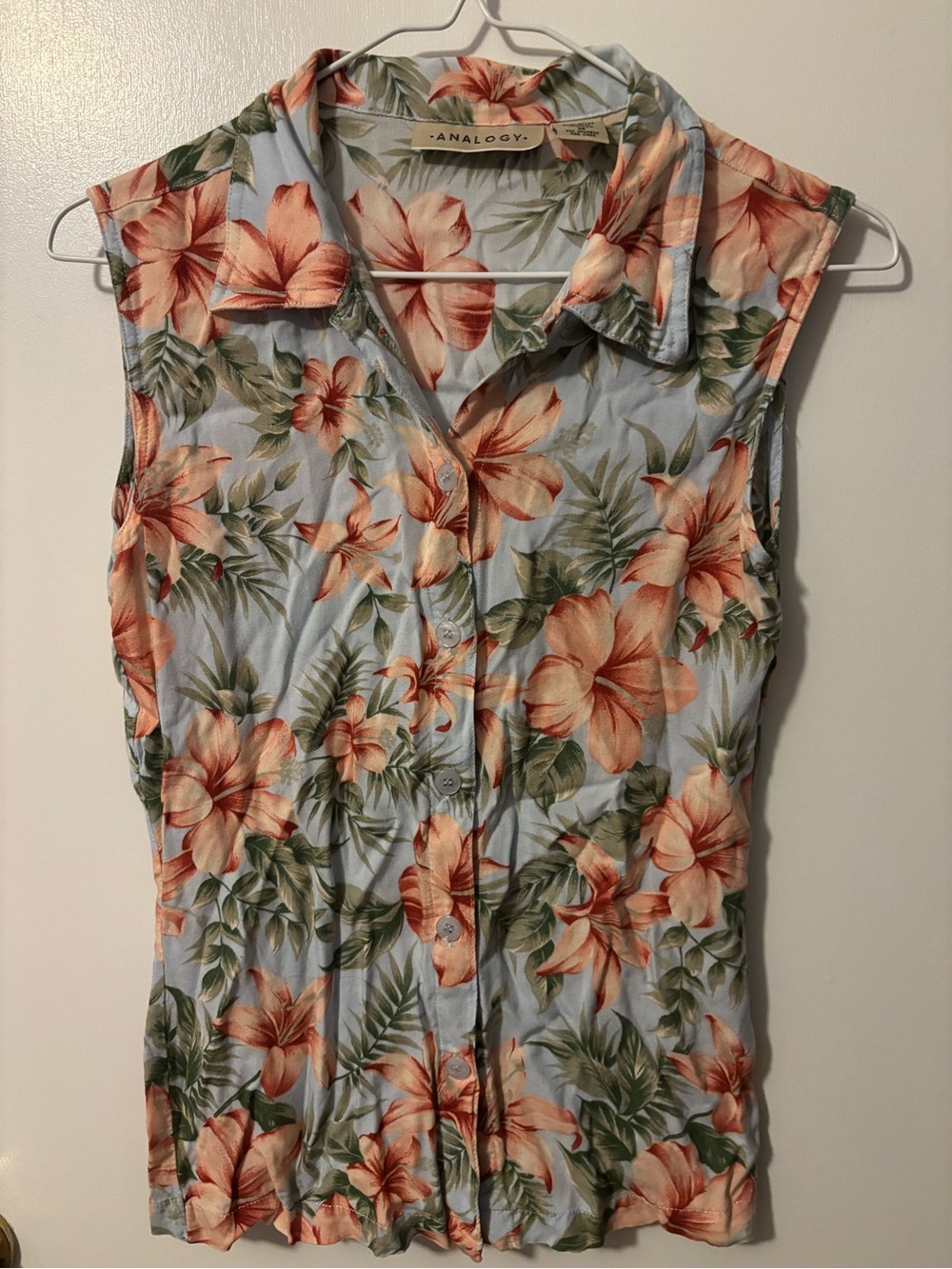 Coastal New England Beach Feminine Soft Girl Floral Analogy Tank Women’s Medium